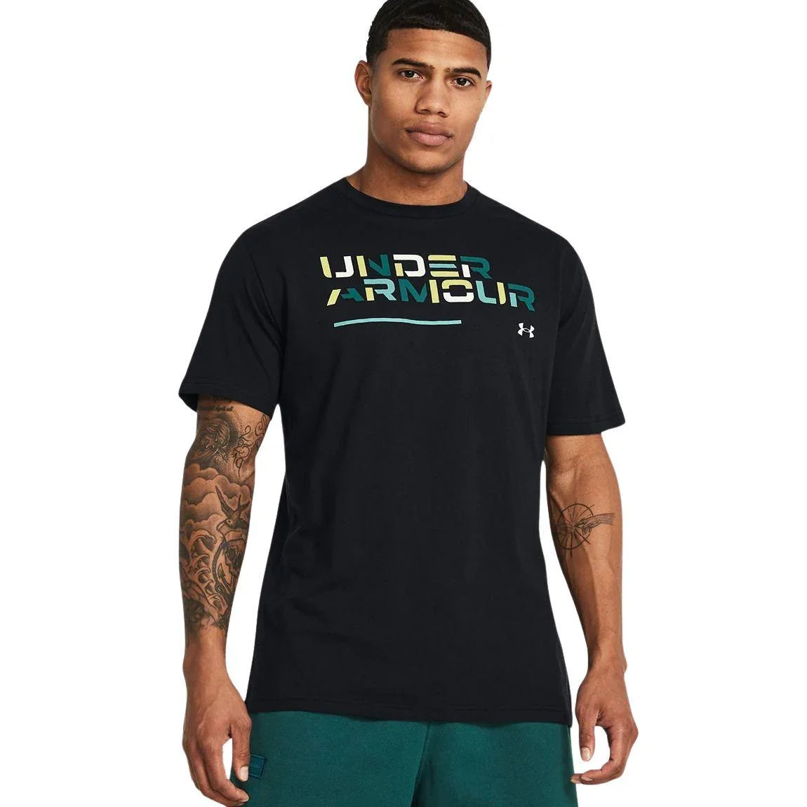 Under Armour Colorblock Wordmark Short Sleeve Tee - Men - Sports Excellence