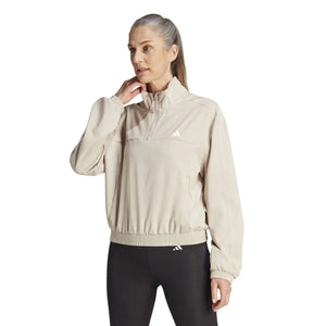 adidas Aeroready Train Essentials Woven 1/4 Zip Track Jacket - Women - Sports Excellence