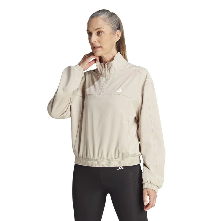 adidas Aeroready Train Essentials Woven 1/4 Zip Track Jacket - Women - Sports Excellence