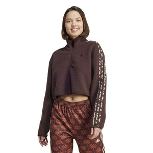 adidas Essentials 3 Stripes Cropped Quarter-zip top - Women - Sports Excellence
