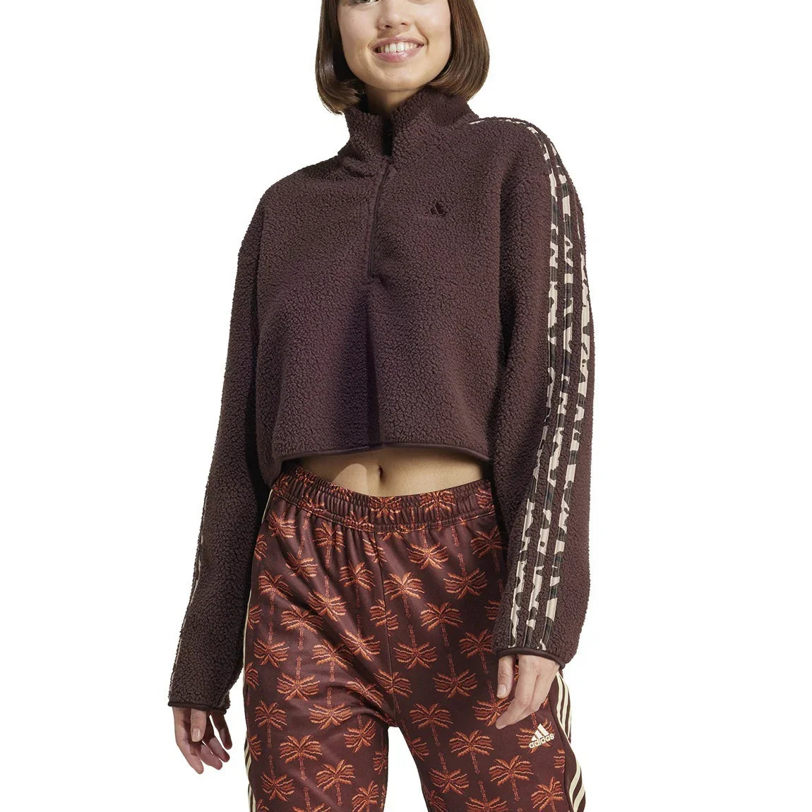 adidas Essentials 3 Stripes Cropped Quarter-zip top - Women - Sports Excellence