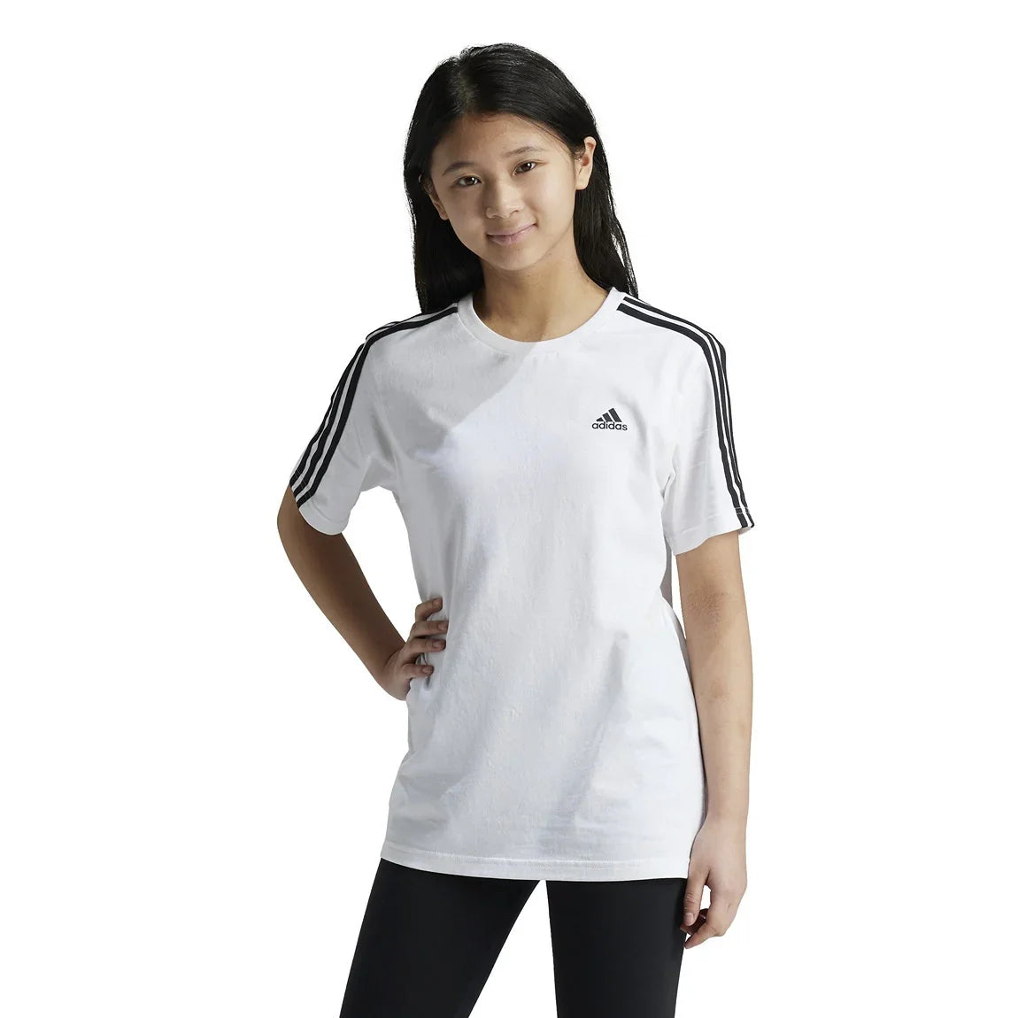 adidas Essentials 3-Stripes Cotton Loose Fit Boyfriend Tee - Girls - Sports Excellence