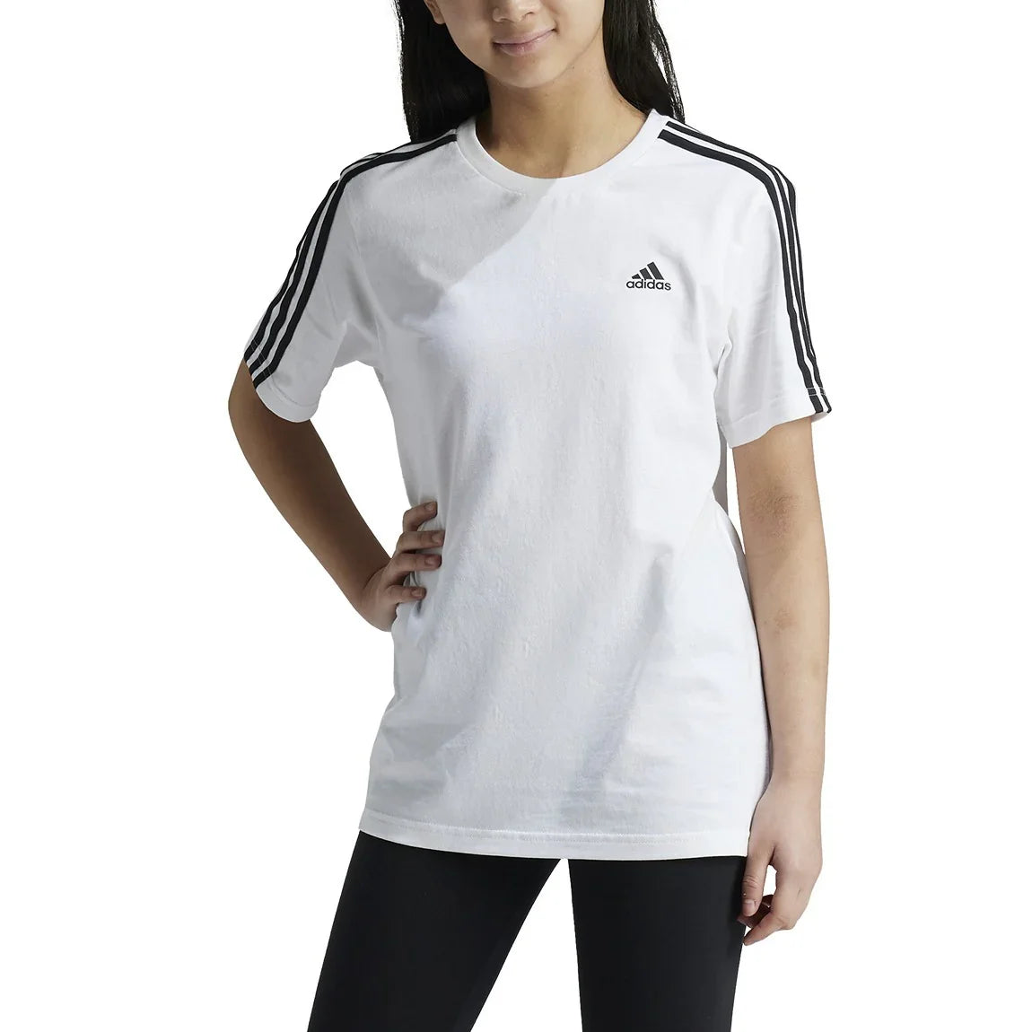 adidas Essentials 3-Stripes Cotton Loose Fit Boyfriend Tee - Girls - Sports Excellence