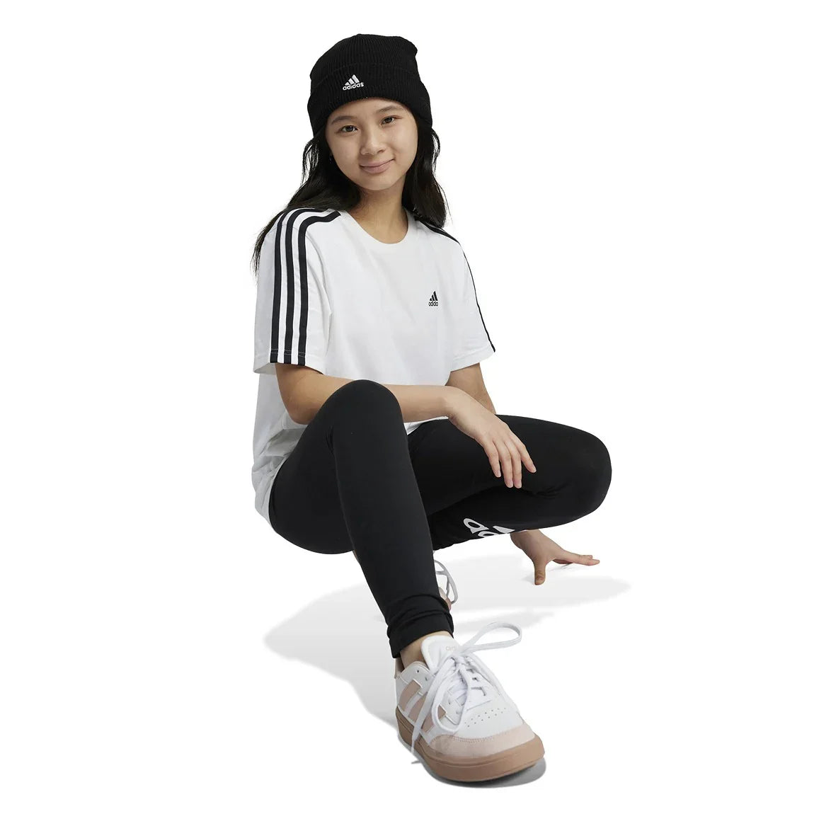 adidas Essentials 3-Stripes Cotton Loose Fit Boyfriend Tee - Girls - Sports Excellence