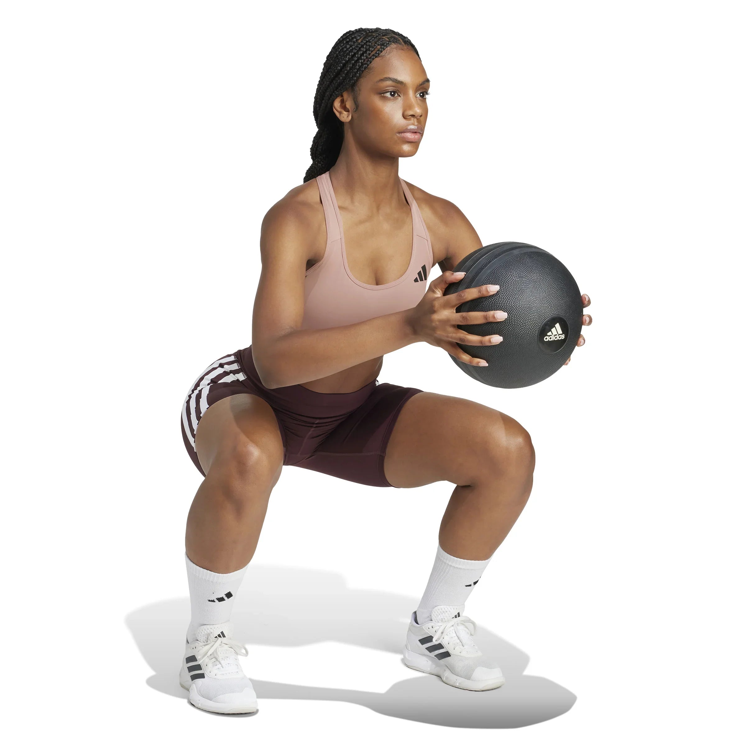 Adidas Powerreact Train Medium-Support 3-Stripes Bra - Women - Sports Excellence